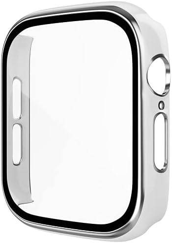 [2 חבילות] D&K בלעדיות התואמות למארז Apple Watch 44 ממ, מקרה מגן מפגשים מלא עם מגן מסך זכוכית מזג לגברים נשים